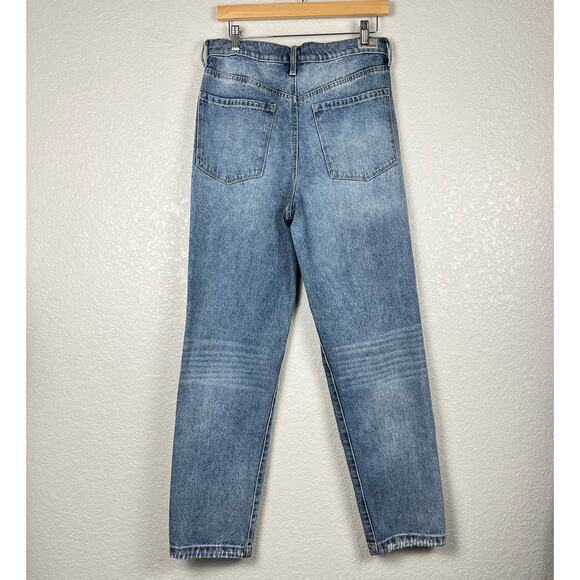 RSQ Jeans Womens 28 Distressed 90s High Waist Blue Denim Baggy Grunge Y2K Skater - Picture 2 of 8